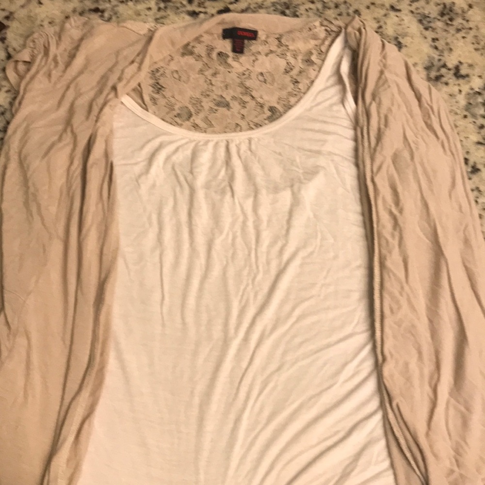 Tank top with connected cardigans